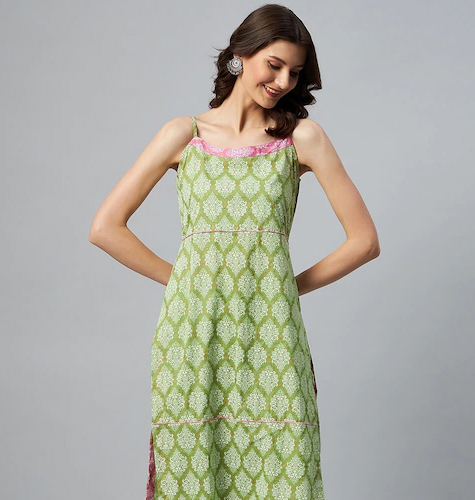 Women Green Ethnic Motifs Printed Kurta with Salwar